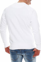 Herren Pullover aus Baumwollmischung Basic in Weiß