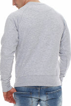 Herren Pullover aus Baumwollmischung Basic in Grau meliert