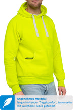 Hoodie für Männer mit Fronttasche in Neongelb