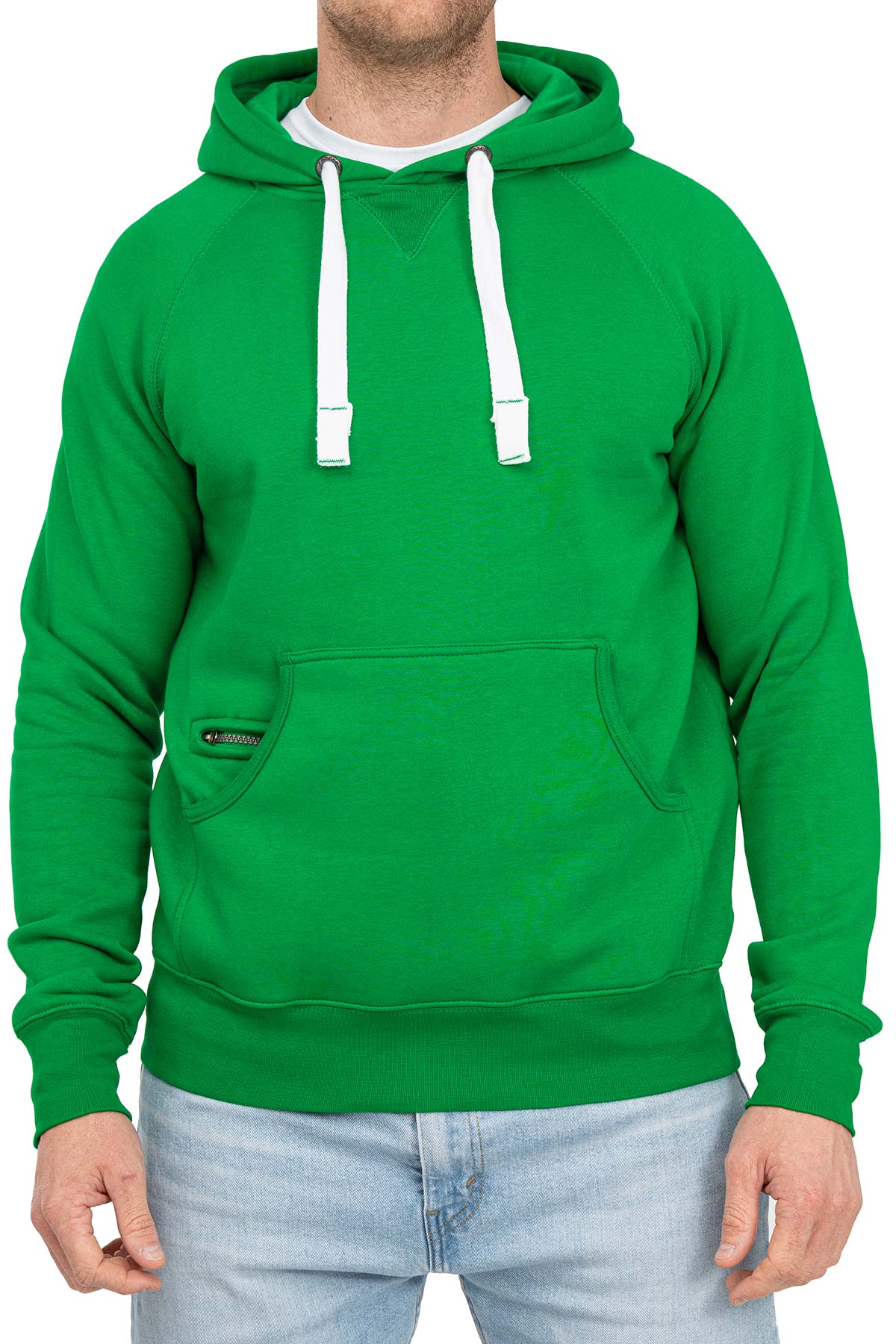 Herren Kapuzenpullover Basic in Gelbgrün
