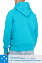 klassischer Kapuzenpullover mit gutem Schnitt in Türkis