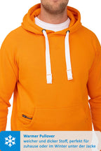 Kapuzensweatshirt mit breiten Bändeln in Orange