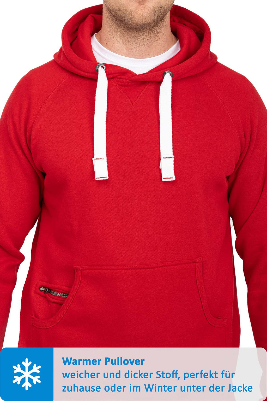 Kapuzensweatshirt mit breiten Bändeln in Rot