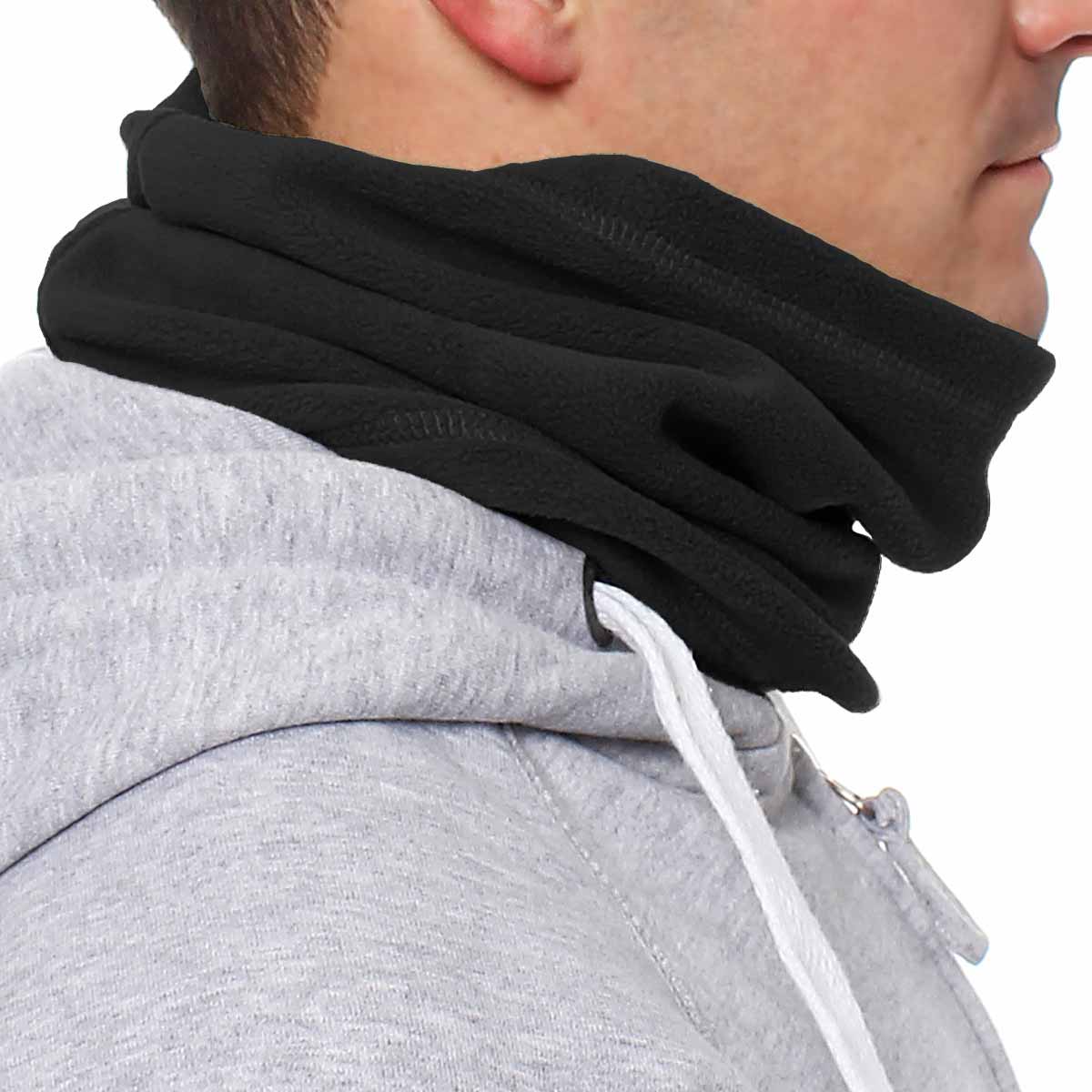 praktischer Unisex Schlauch-Schal aus Polyester in Schwarz