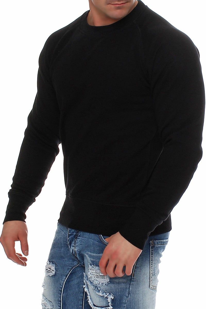 Basic Pullover für Männer Alltagssweatshirt in Schwarz