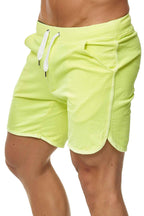Herren Sportshorts mit Taschen in Neongelb