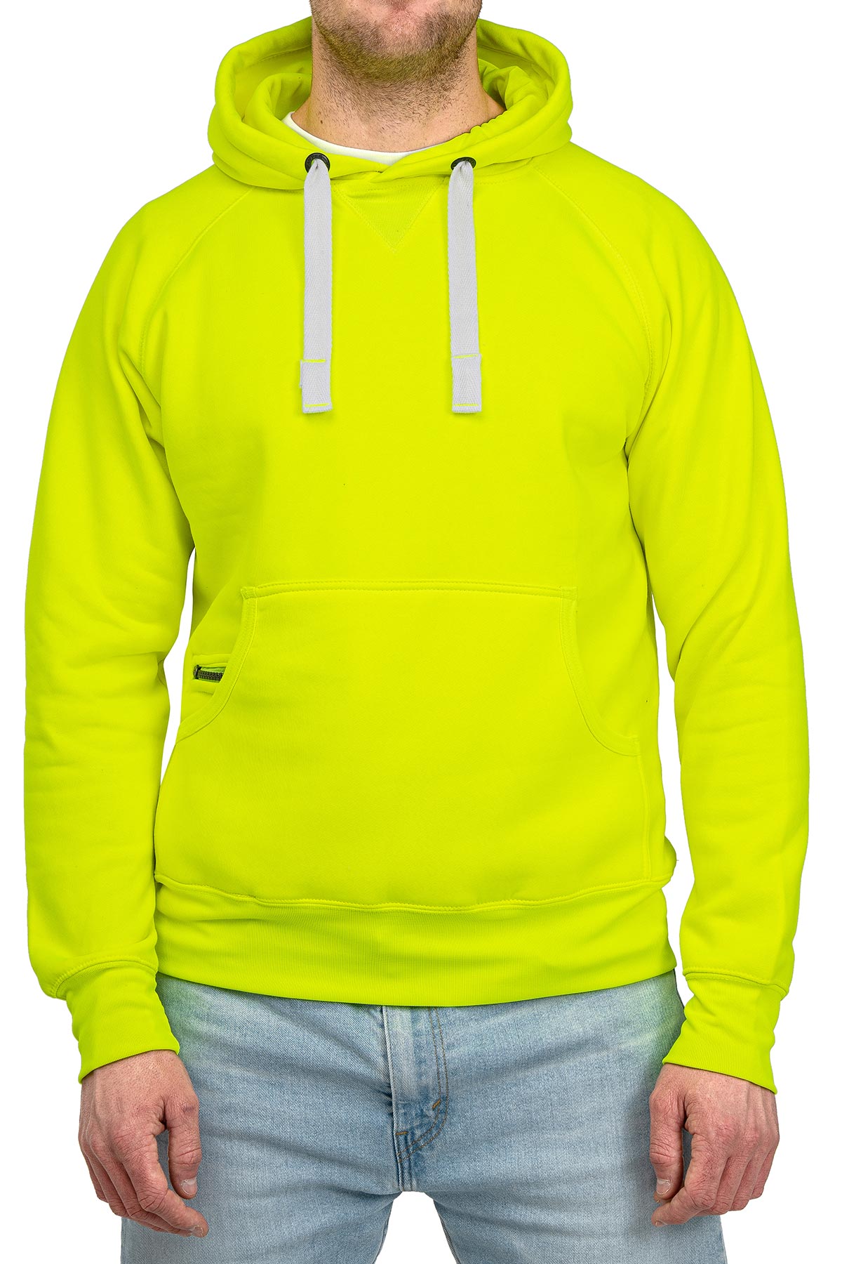 Herren Kapuzenpullover Basic in Neongelb