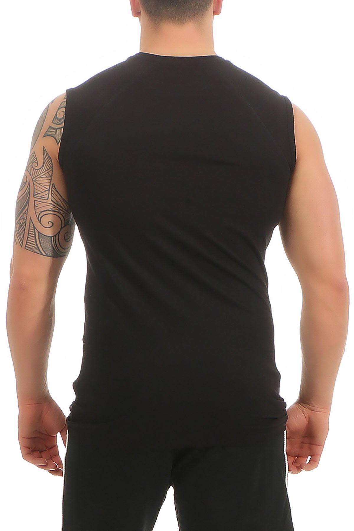 einfarbiges Basic Tank Top Herren in Schwarz