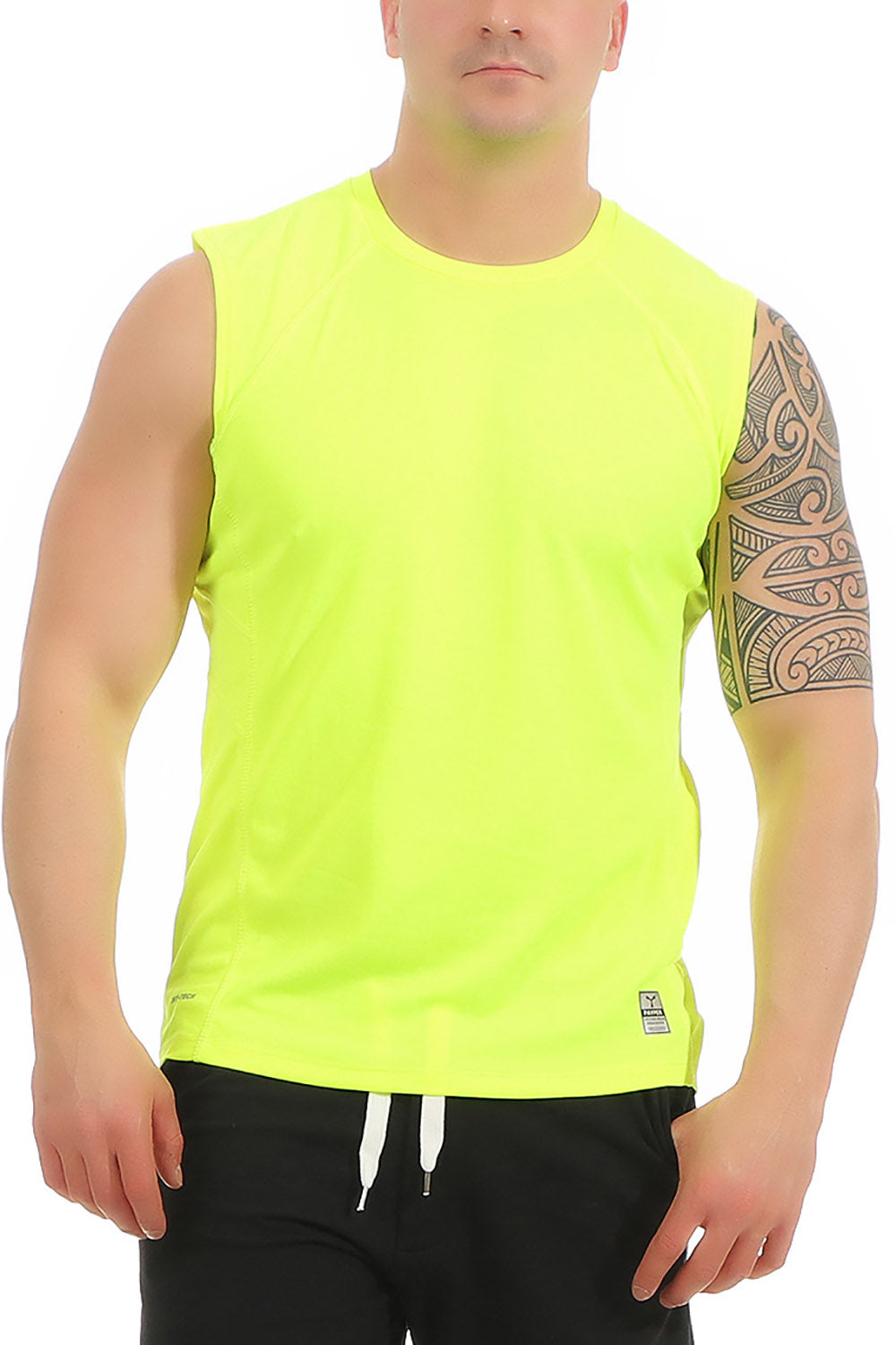 Herren sportliches Tanktop aus Polyester in Neongelb