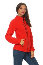 Fleecejacke für Damen warm Outdoor in Rot