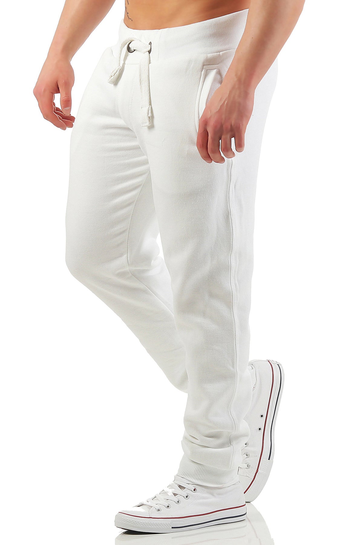 günstige Sweatpants für Männer mit Taschen in Weiß