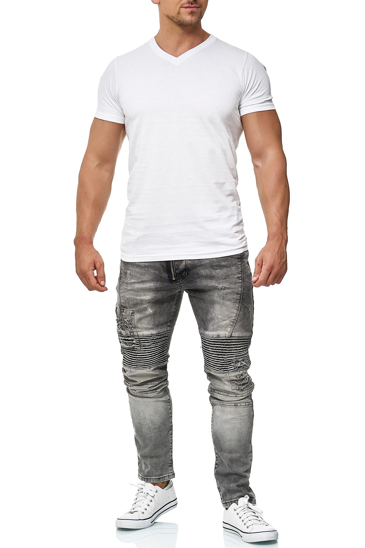 fünf Herren T-Shirts Basic in Weiß
