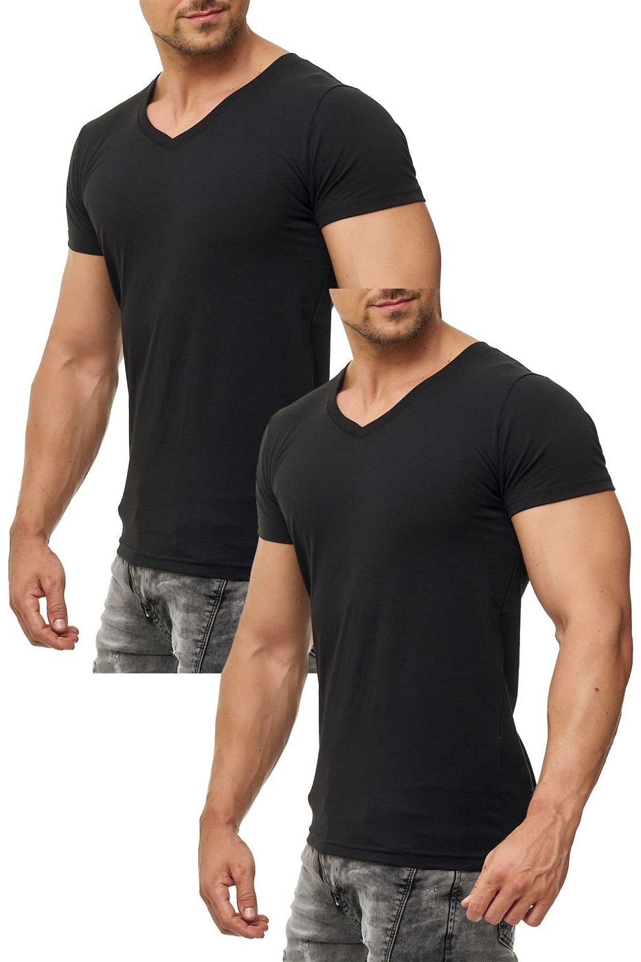 2er Pack T-Shirts Schwarz