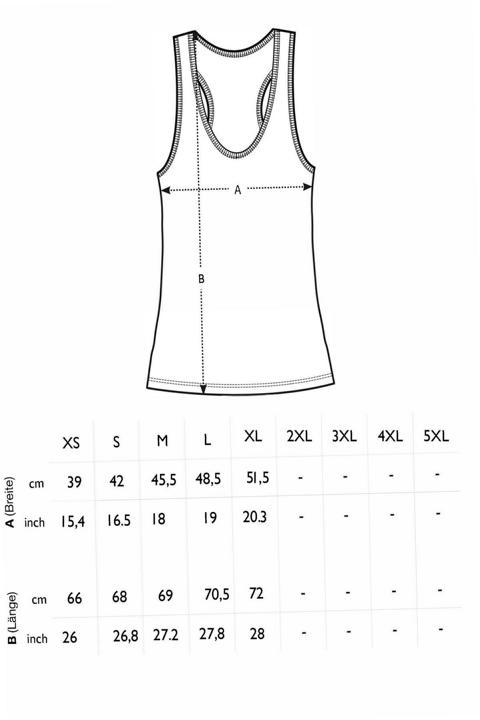 Größentabelle Damen TankTop JC015
