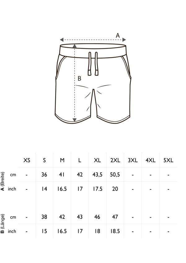 Größentabelle Herren Shorts Combat